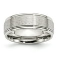 thumbnail image 1 of Stainless Steel Grooved Edge 8mm Satin and Polished Band Ring - Size 9, 1 of 2