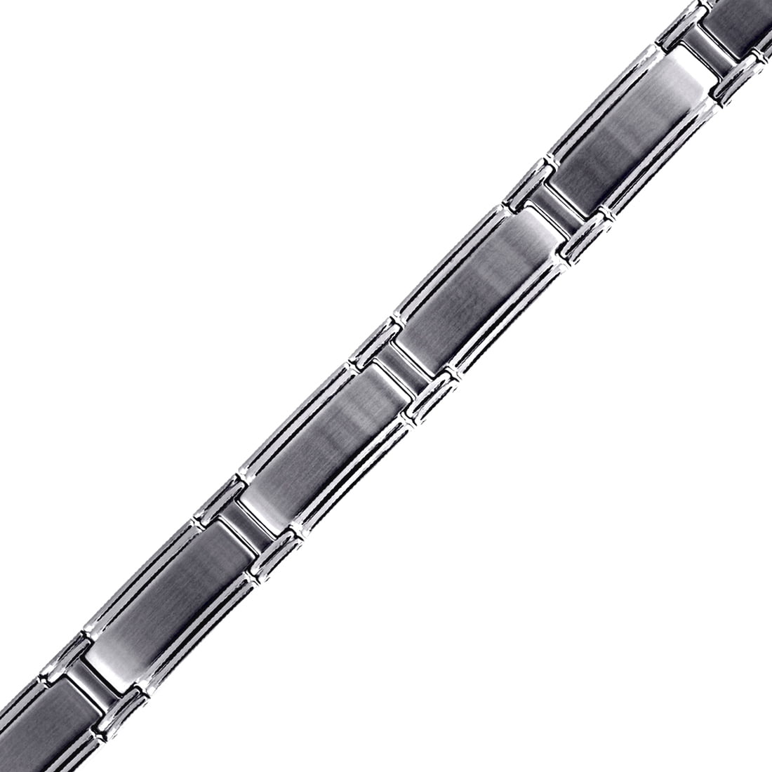 Stainless Steel Grooved Mens 8.5 Inch Bracelet Link Bracelet for Men