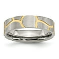 thumbnail image 1 of Stainless Steel Grooved Yellow IP-plated Ladies 6mm Brushed Band Size: 9; for Adults and Teens; for Women and Men, 1 of 6