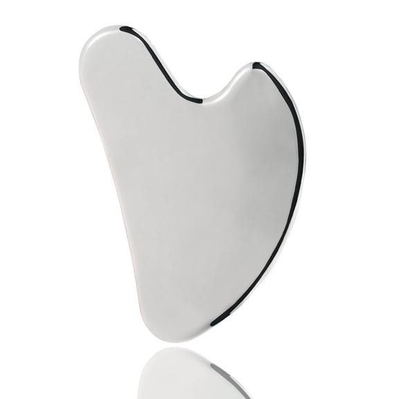 Stainless Steel Gua Sha,Heart Shaped Guasha Tool for Face,Face Sculpting Tool for Reduce Puffiness,Lymphatic Drainage,Facial Tension(Silvery)