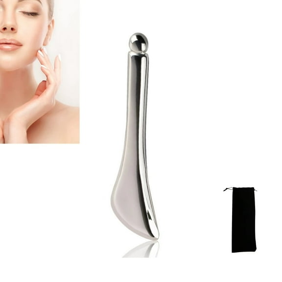 Stainless Steel Gua Sha Muscle Scraper Tool, Myofascial Scraping Tools for Physical Therapy, Lymphatic Drainage Massager, Soft Tissue Massage Tool for Face Arms Legs Back Physical, Silver