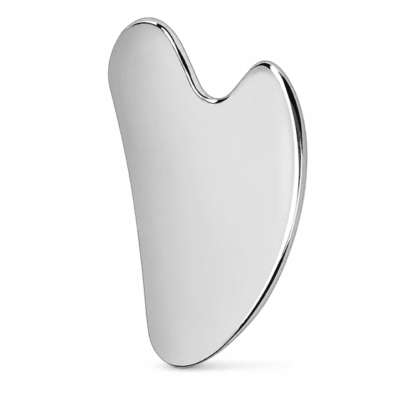 Stainless Steel Gua Sha Tool, 8.5 x 5.5 cm Silver Facial Massage Board, Multi-Use Fascia Scraping Tool for Face Contour Massage, Neck, Shoulder and Beauty Routine