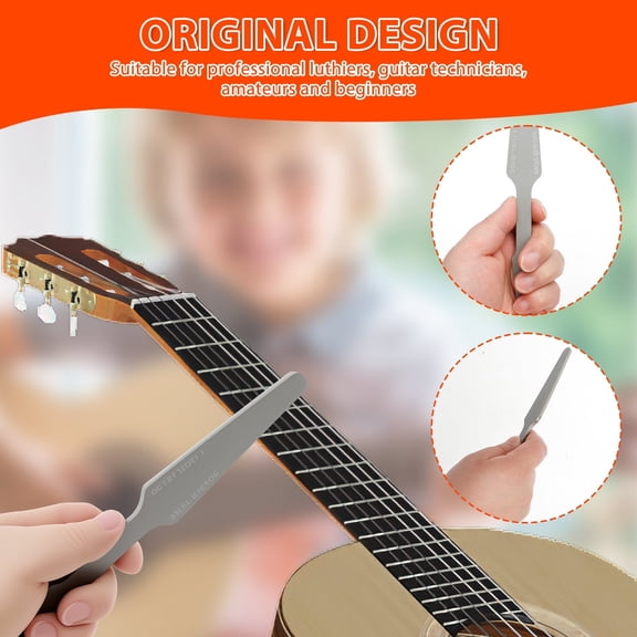 Stainless Steel Guitar Fret Crowning File Tool Double Sided Luthier Repair Kit (2 )