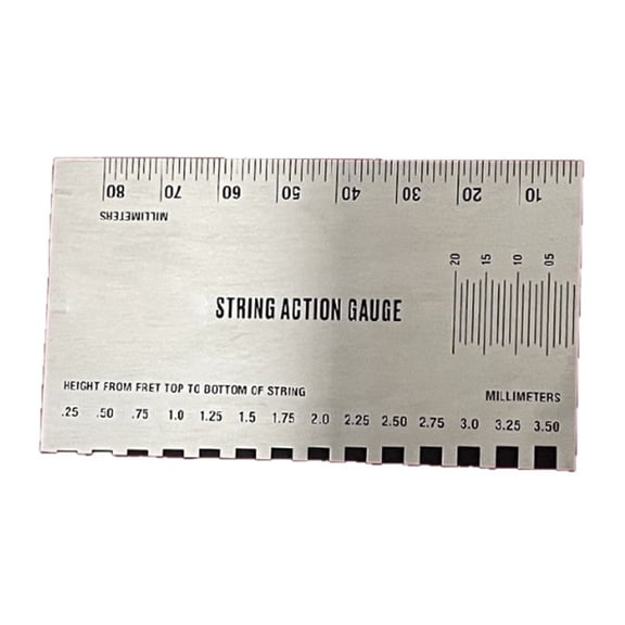 Stainless Steel Guitar String Action Gauge Measuring Tool Suitable for High Accuracy Measurement Classical Bass Guitars