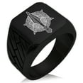 thumbnail image 1 of Stainless Steel Gungnir Odin's Spear Viking Norse Geometric Pattern Biker Style Polished Ring, 1 of 1