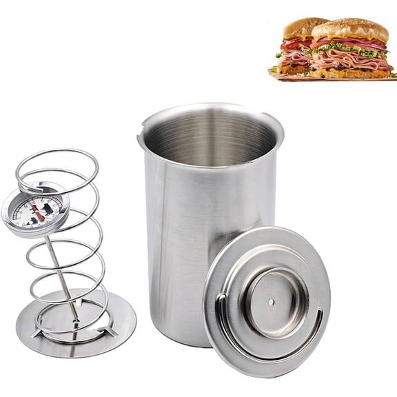 Stainless Steel Ham Maker, 8" Homemade Meat Press Mold with Thermometer for Lunch Meat & Meatloaf