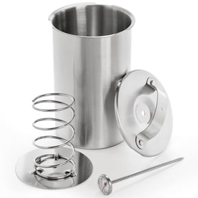 Stainless Steel Ham Maker Meat Press Cooker for Making Healthy Homemade Deli Meat with Thermometer