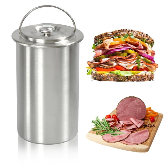 Stainless Steel Ham Maker Meat Press for Homemade Deli Meats with Thermometer
