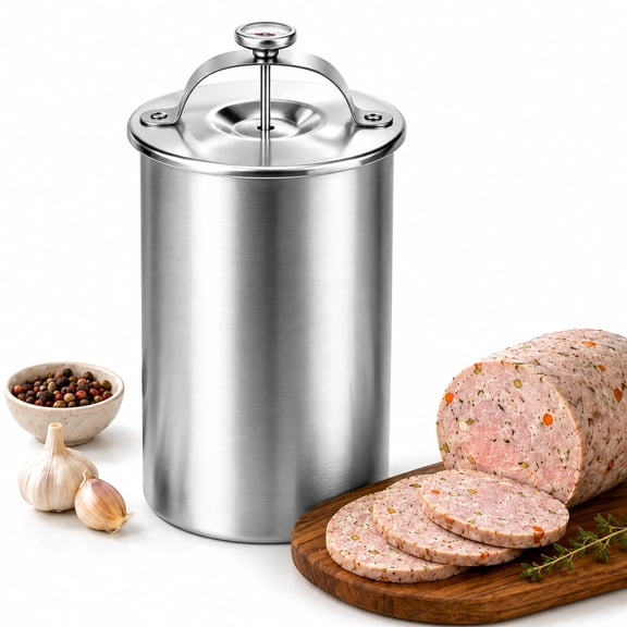 Stainless Steel Ham Maker with Thermometer for Homemade Deli Meats