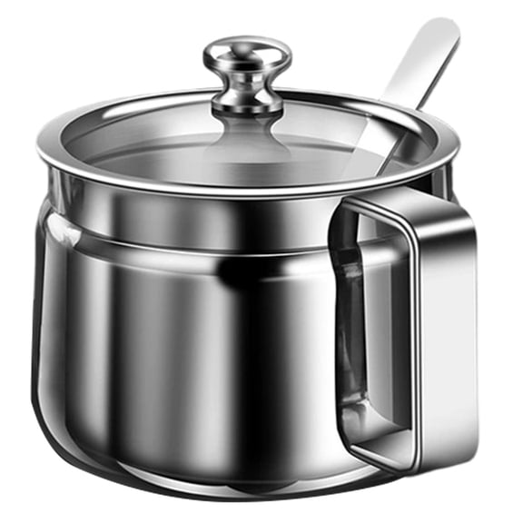 Stainless Steel Hammered Oil and Ghee Container for Kitchen I Multipurpose Oil Container with Lid I Capacity of 500ml