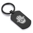 thumbnail image 1 of Stainless Steel Hamsa Good Luck Charm Dog Tag Keychain Circle Ring, 1 of 2