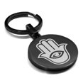 thumbnail image 1 of Stainless Steel Hamsa Good Luck Charm Round Medallion Keychain Circle Ring, 1 of 2