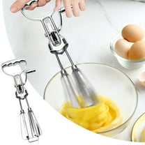 Stainless Steel Hand Crank Egg Beater 12 Inch Rotary Hand Mixer Double Head Whisk Vintage Inspired Manual Egg Whisk for Baking Cooking Cake Mixing and Kitchen Utensils