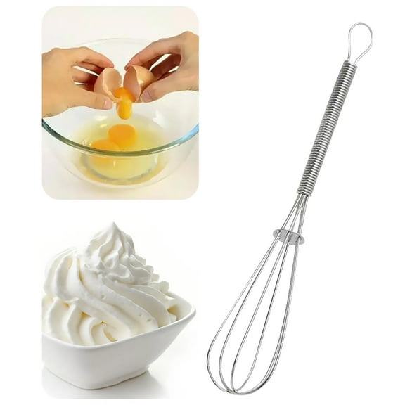Stainless Steel Hand Crank Rotary Stirrer | Manual Semi-Automatic Egg Whisk | Food-Grade Metal & Plastic Beater | Ergonomic • Double Rotary Mixing Tool | Easy Clean | Home Kitchen Baking Stainless