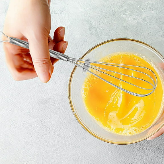 Stainless Steel Hand Crank Whisk, Manual Rotary Stirrer with Double Beaters for Baking, Mixing Eggs, Cream, Sauces - Ergonomic Non-Slip Grip, Food-Grade ABS and Steel Construction