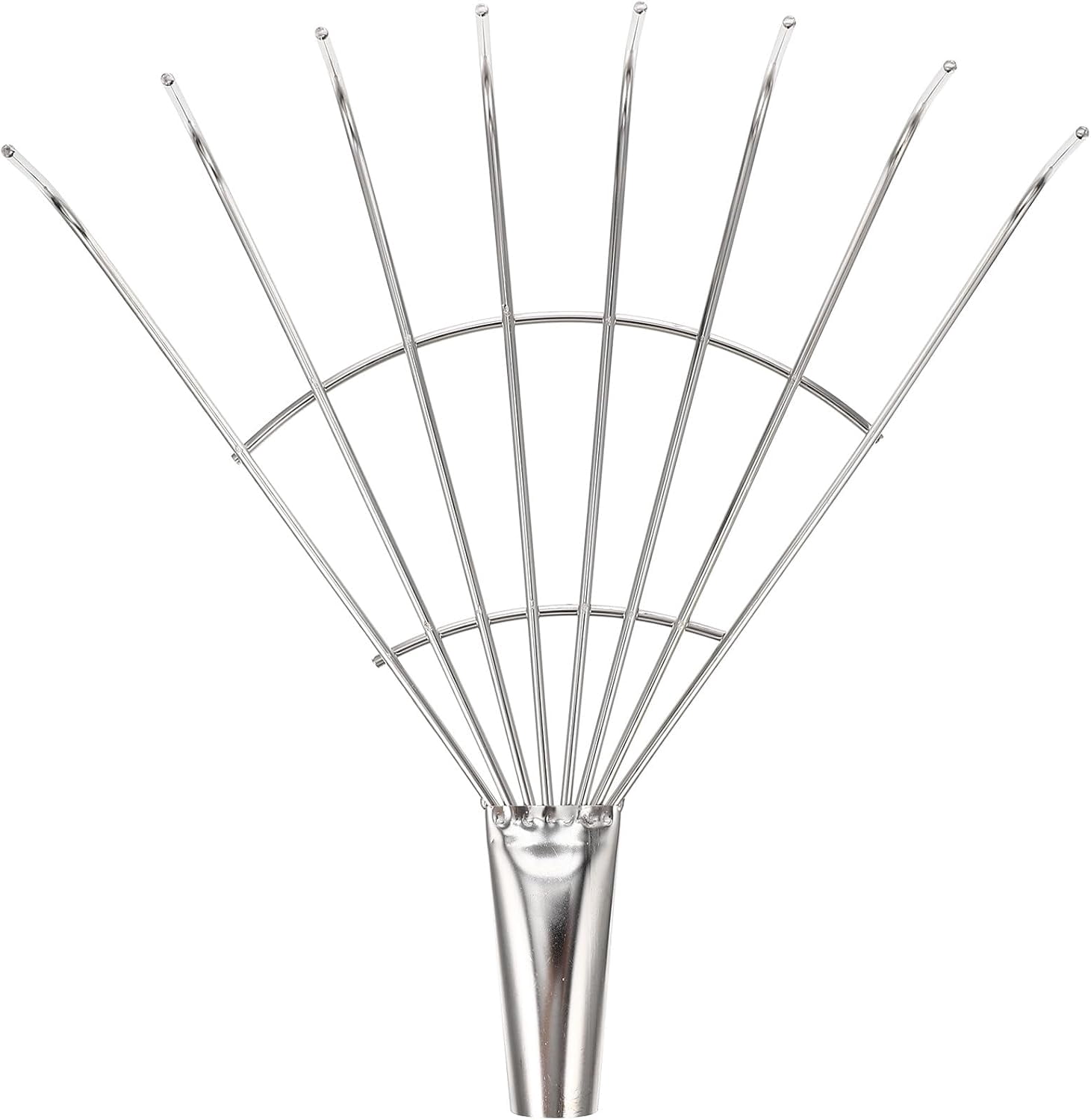 Stainless Steel Hand Rake, with 8 toothed blades, for loosening soil and collecting leaves, heavy-duty lawn rake, for yard cleanup and gardening work