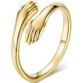 thumbnail image 1 of Stainless Steel Hand Style Hug Embrace Statement Promise Anniversary Ring, 1 of 4