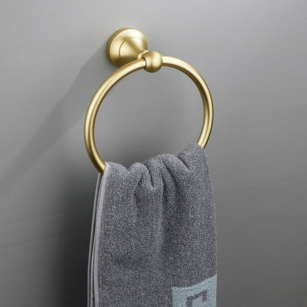 Stainless Steel Hand Towel Ring Wall Mount for Bathroom under $5! Ke1Clo 304 Round Bath Towel Holder Kitchen Decor, Gold