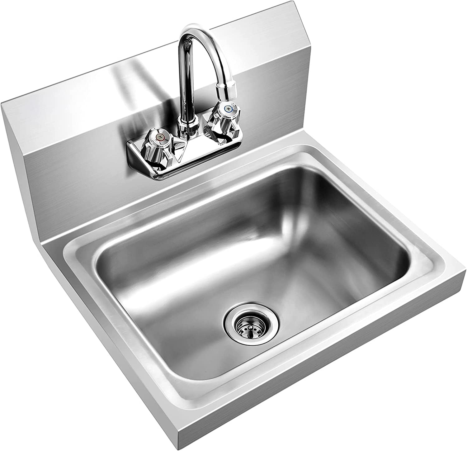 Stainless Steel Hand Washing Sink, Commercial Sink with Faucet