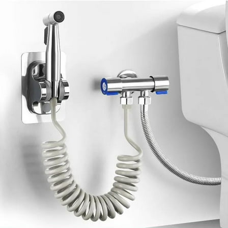 vkjany Stainless Steel Handheld Bidet Sprayer, Portable Bidet Tap With 1.5m Shower Hose And Bathroom Holder