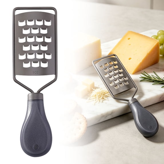 Stainless Steel Handheld Cheese Grater, Comfort Non‑Slip Grip Food Shredder, Multifunctional Kitchen Gadget for Shredding Firm Cheese and Fresh Vegetables 1Pcs