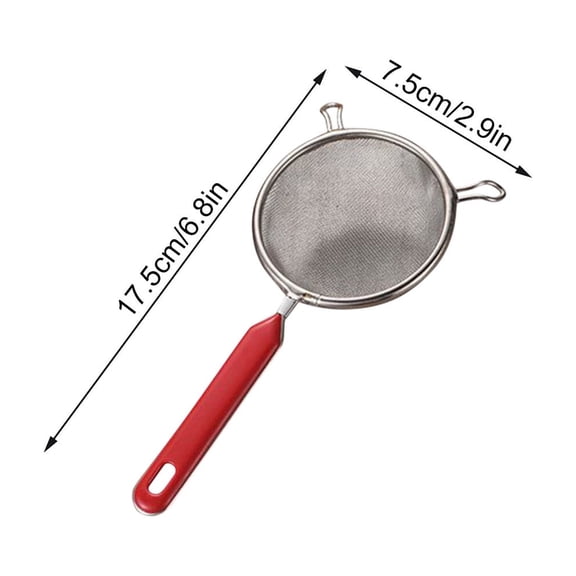 Stainless Steel Handheld Flour Sifter Fine Mesh Strainer Sieve for Baking Powder Cocoa Sugar - Double Ear Filter Sieve for Kitchen Cooking Pastry Making - Compact Easy Clean Baking Gadget