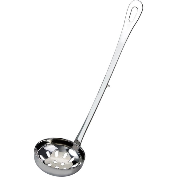 Stainless Steel Handle Olive Spoon,Soup Spoon Strainer Soup Ladle Rustproof Kitchen Utensils for Cooking Serving (9.25" L)