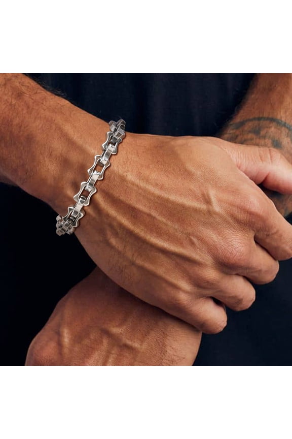 Stainless Steel Handmade Chain Thick Hand Chain Steel Color