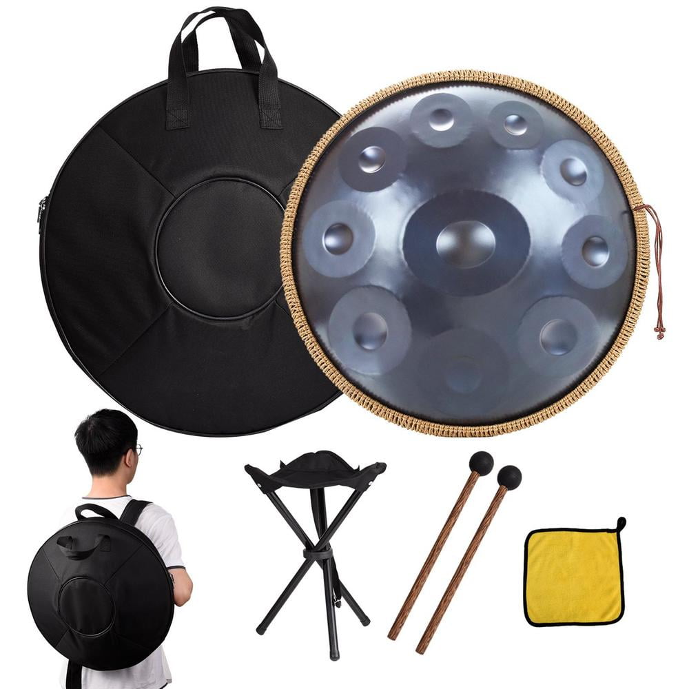 Stainless Steel Handpan Drum, 22-Inch 10-Note D Kurd Tuning with Carry ...