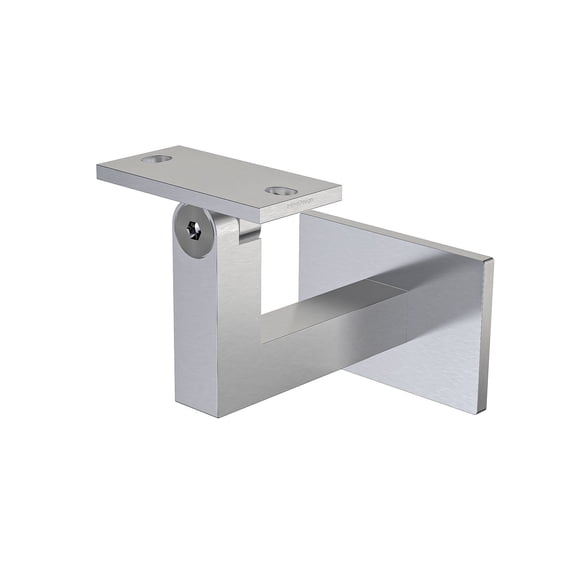 Inline Design Magnetar Square Adjustable Handrail Bracket, Flat Rail, Satin Stainless Steel
