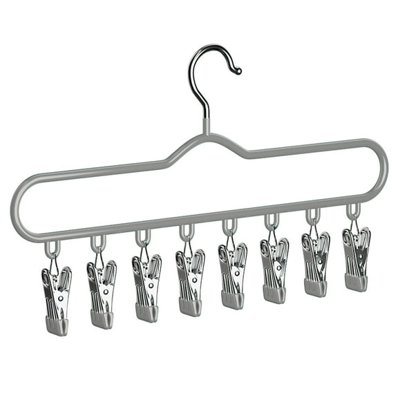Stainless Steel Hanger with Clips for Drying Clothes, Heavy Duty Garment Rack Organizer, Space Saving Laundry Hanger for Pants Socks Scarves Indoor Outdoor Use