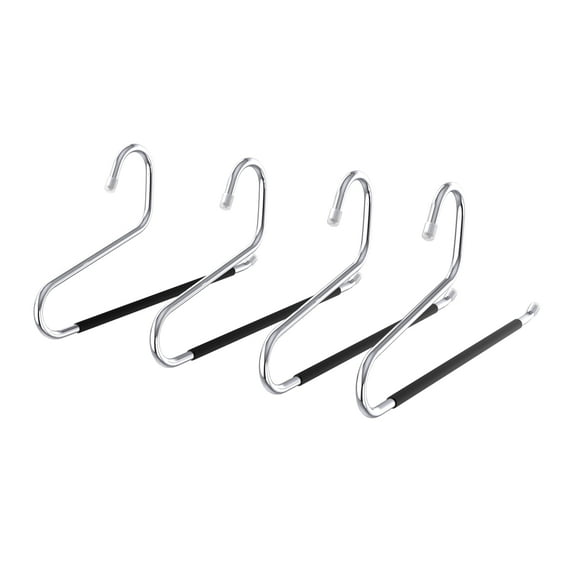 Stainless Steel Hangers for Men- Pant Hangers Non Slip Open Ended Trouser Hanger Set (4)