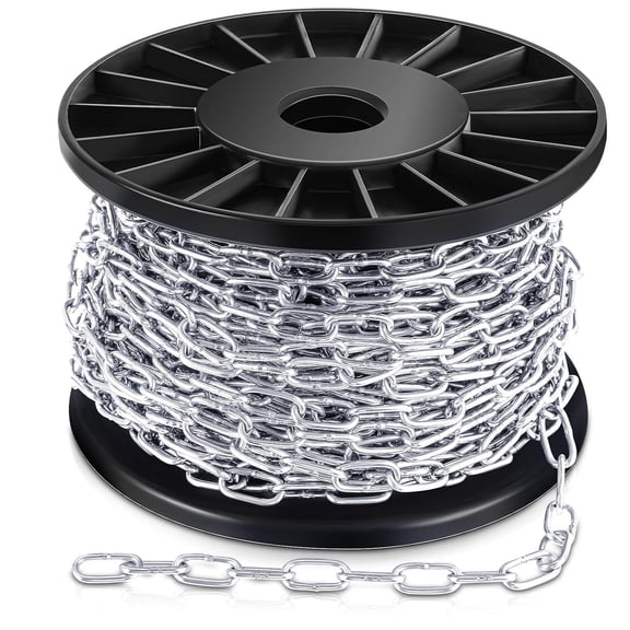 Stainless Steel Hanging Chain Light Duty Jack Chain Silver Metal Chain Link Roll Chain Spool Metal Light Fixture Chain Utility Chain for Bird Feeders, Artworks, Flowerpots(5/64 in  98 ft)