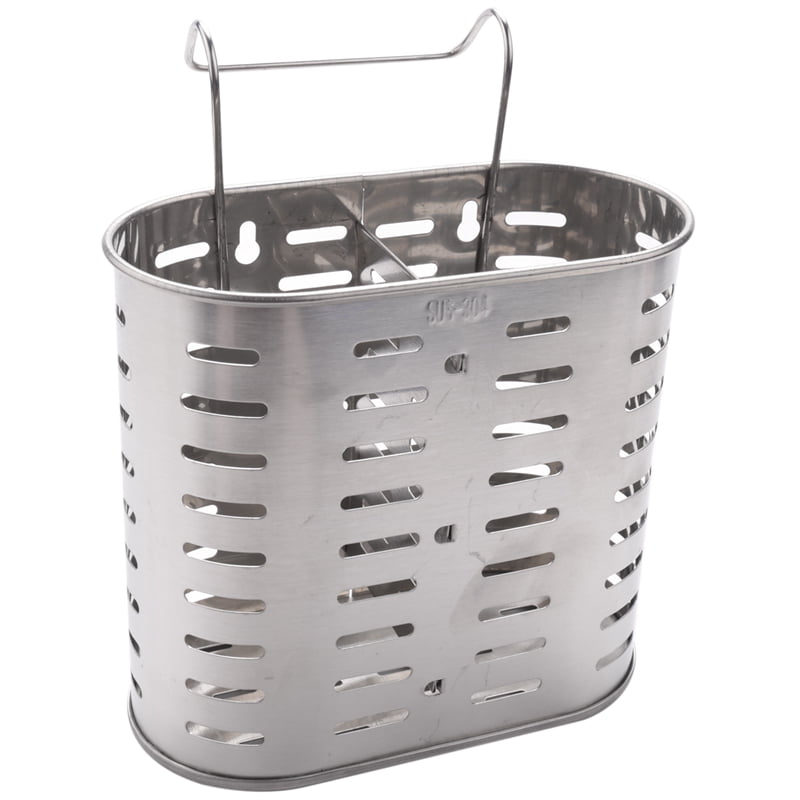 Stainless Steel Hanging Chopsticks/Spoon/Fork/Knife Drain Basket Cutlery Hanging Vertical