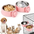 thumbnail image 1 of Stainless Steel Hanging Dog Bowl for Crates, 2-in-1 Removable Anti-Tip Pet Food Water Feeder for Dogs Cats, Green, 1 of 6