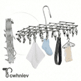 thumbnail image 1 of Tcwhniev Stainless Steel Sock Drying Rack with 35 Clips, Swivel Hook Wind-Proof Clothes Hanger Rack for Sock, Bras, Underwear, Laundry Accessories, 1 of 11