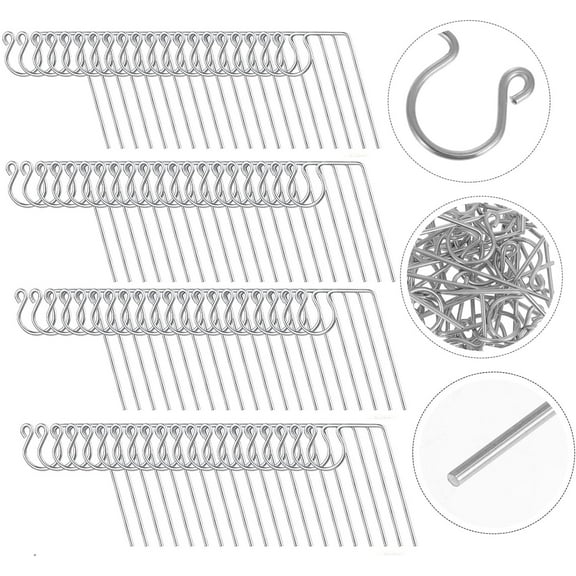 Stainless Steel Hanging Hooks,Happon 100 Pcs Christmas Light Hangers,Metal Wire Hooks Gutter Clips for Christmas Outside Light Hanging Decoration Supplies (Silver)