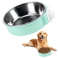 thumbnail image 1 of Stainless Steel Hanging Pet Crate Bowl Removable Cage Food Water Coop Cup for Dog Cat Rabbit L Size Green, 1 of 9