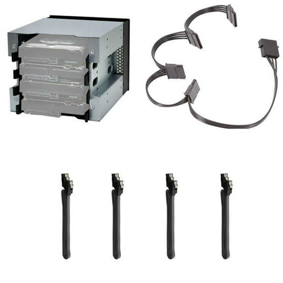 Stainless Steel Hard Drive Cage for Computer SATA HDD 5inch to 4 X 3.5in Rack