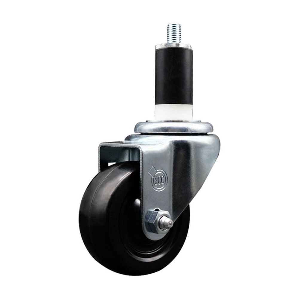 Stainless Steel Hard Rubber Swivel Expanding Stem Caster w/3" x 1.25" Black Wheel and 1-3/8" Stem - 275 lbs Capacity/Caster - Service Caster Brand - image 1 of 4
