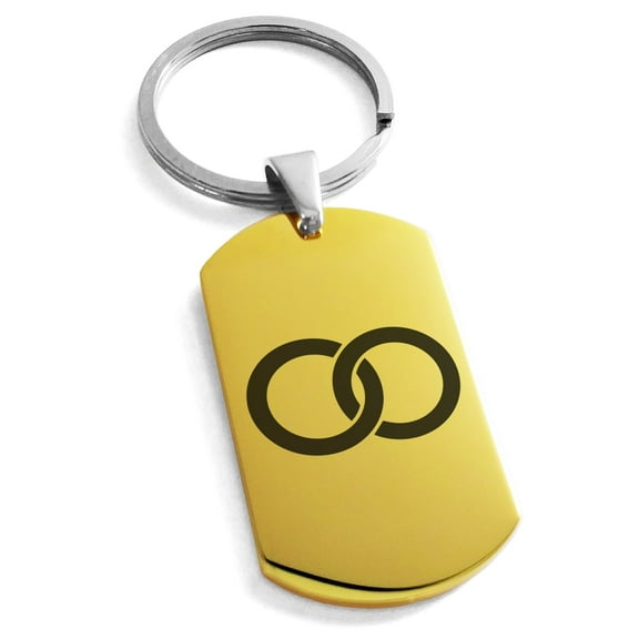 Tioneer Stainless Steel Hatakeyama Samurai Crest Engraved Dog Tag Keychain Keyring