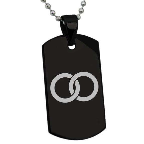 Tioneer Stainless Steel Hatakeyama Samurai Crest Engraved Dog Tag Pendant Necklace