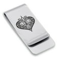 thumbnail image 1 of Stainless Steel Heart Card Suit Classic Slim Money Clip Credit Card Holder, 1 of 2