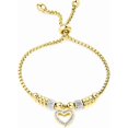 thumbnail image 1 of Stainless Steel Heart Charm Adjustable Size Beaded Strand Style Wedding Statement Holiday Bracelet, 1 of 2