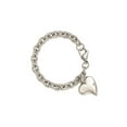 thumbnail image 1 of Gem & Harmony Stainless Steel Heart Charm Link Bracelet 7.5 inches for Women, 1 of 4