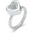 thumbnail image 1 of Stainless Steel Heart Glass Cremation Urn Ring for Ashes for Women Waterproof Locket Rings Memorial Jewelry Memorial Finger Ring NO6-NO.10, 1 of 8