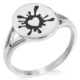 thumbnail image 1 of Stainless Steel Heart Love Splatter Minimalist Oval Top Polished Statement Ring, 1 of 1