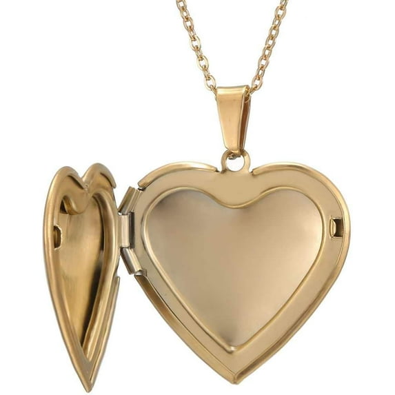 Stainless Steel Heart Shaped Locket Style Statement Party Wedding Promise Anniversary Pendant Necklace