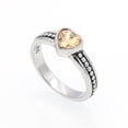 thumbnail image 1 of Stainless Steel Heart Shaped Ring Zircon In Vintage European American Style Unisex Jewelry Gleams Shines Stone, 1 of 5
