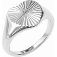 thumbnail image 1 of Stainless Steel Heart Shaped Signet Style Sunshine Pattern Wedding Statement Pinky Ring, 1 of 4
